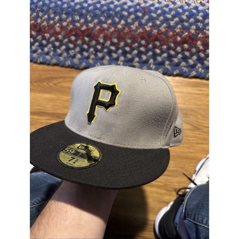 new era 59fifty 7‎ 3/4 Fitted Pittsburgh pirates Black Gray Yellow MLB Baseball